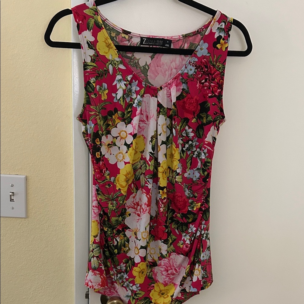 Avenue Floral Tank Top - Red, Yellow, Green